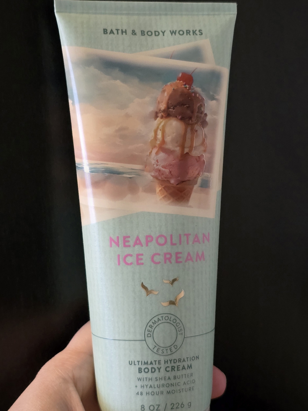 NWT Bath & Body Works FULL SIZE Mint Green & Pink Neapolitan Body Cream